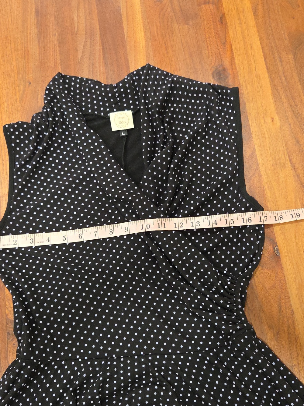 Retro Polka Dot Wrap Dress High Low Hem Sleeveless Fit & Flare Midi Made In USA - Picture 10 of 10